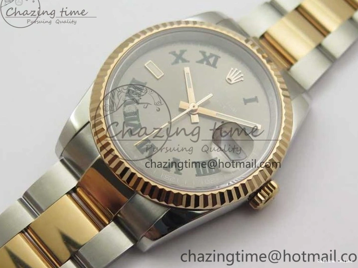0110 Bold DateJust 36 SS RG 126231 BP Maker 1:1 Best Edition Gray Roman Dial on Oyster Bracelet 2513